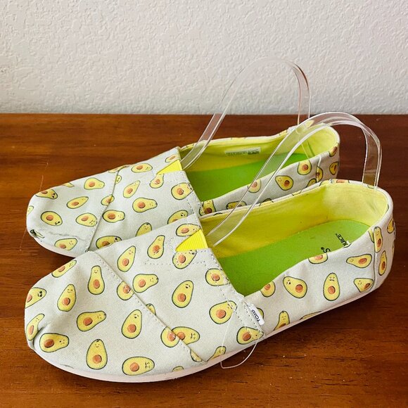 Toms Green Womens Alpargatas Avocado Print Paper Source Slip On Shoes Size 11 - Picture 1 of 10